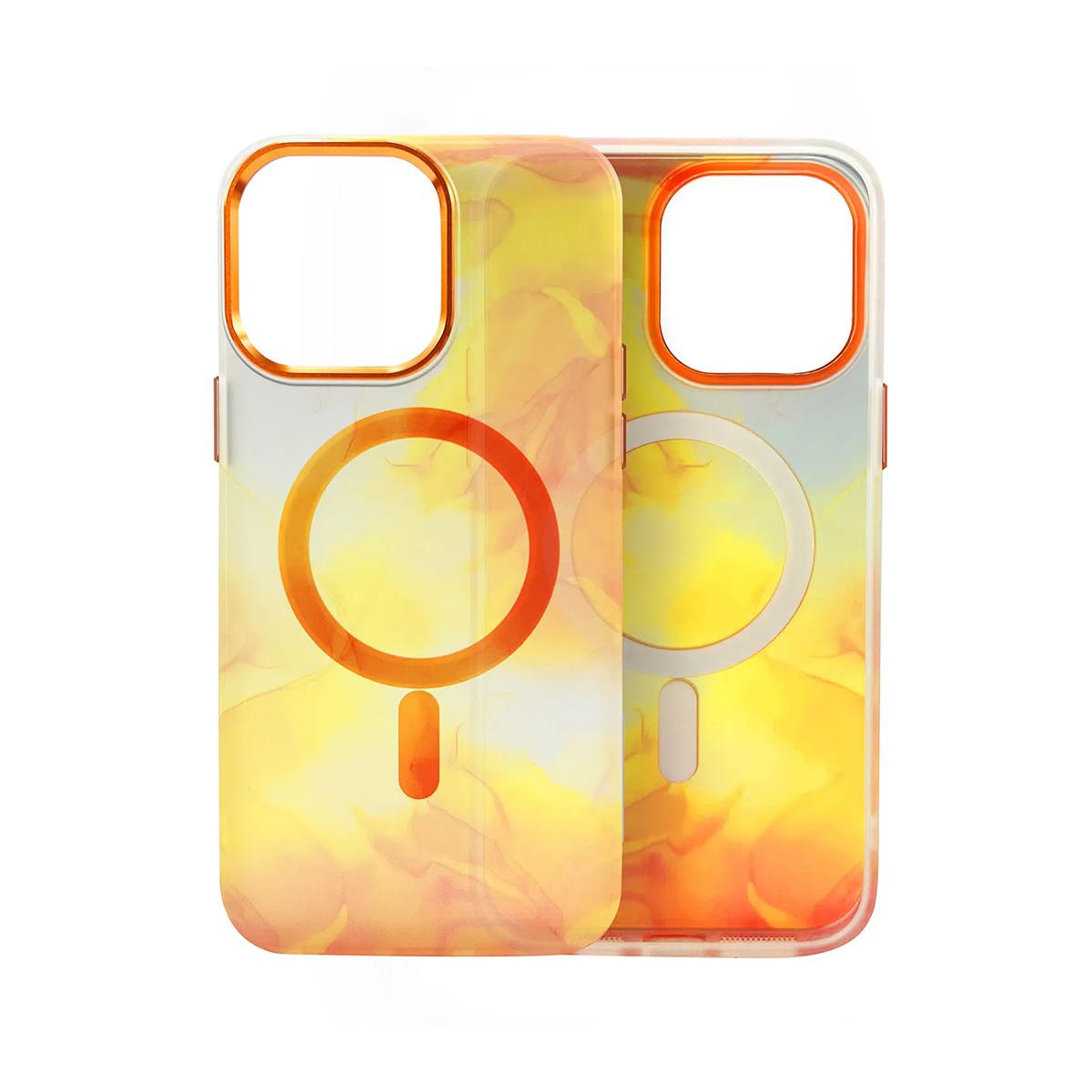 iPhone 14 Plus MagSafe Mobilskal - Orange Abstrakt