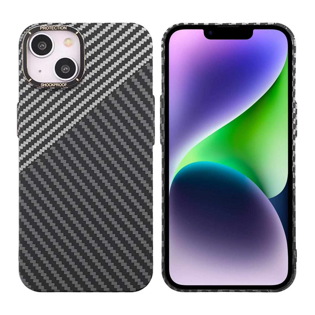 Kolfiber Skal iPhone 14 - Svart &