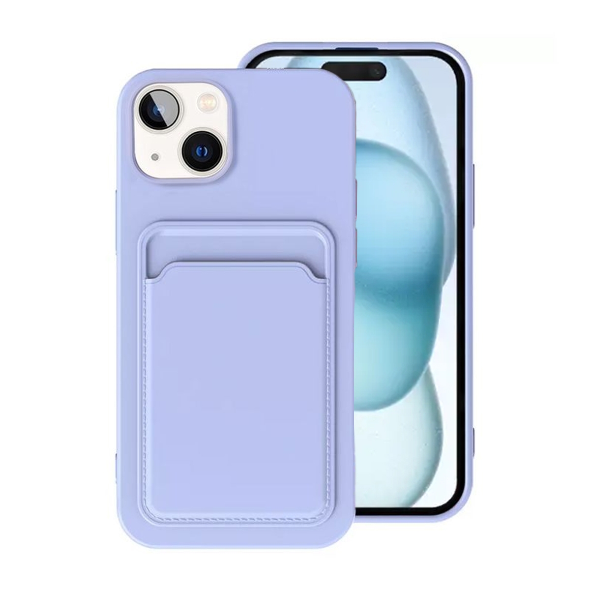 iPhone 15 Plus Mobilskal Silikon med Korthållare