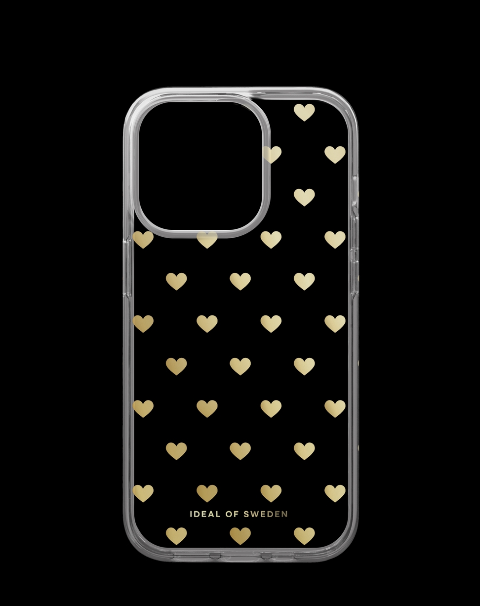 Clear Case iPhone 14 Pro Golden Hearts