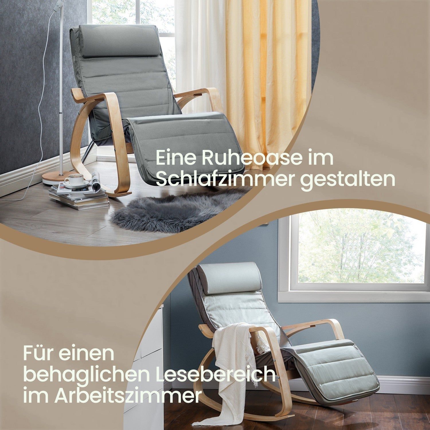 Rootz Swing Chair - Rocking fåtölj - björk trästäte - 5 -stegs ...