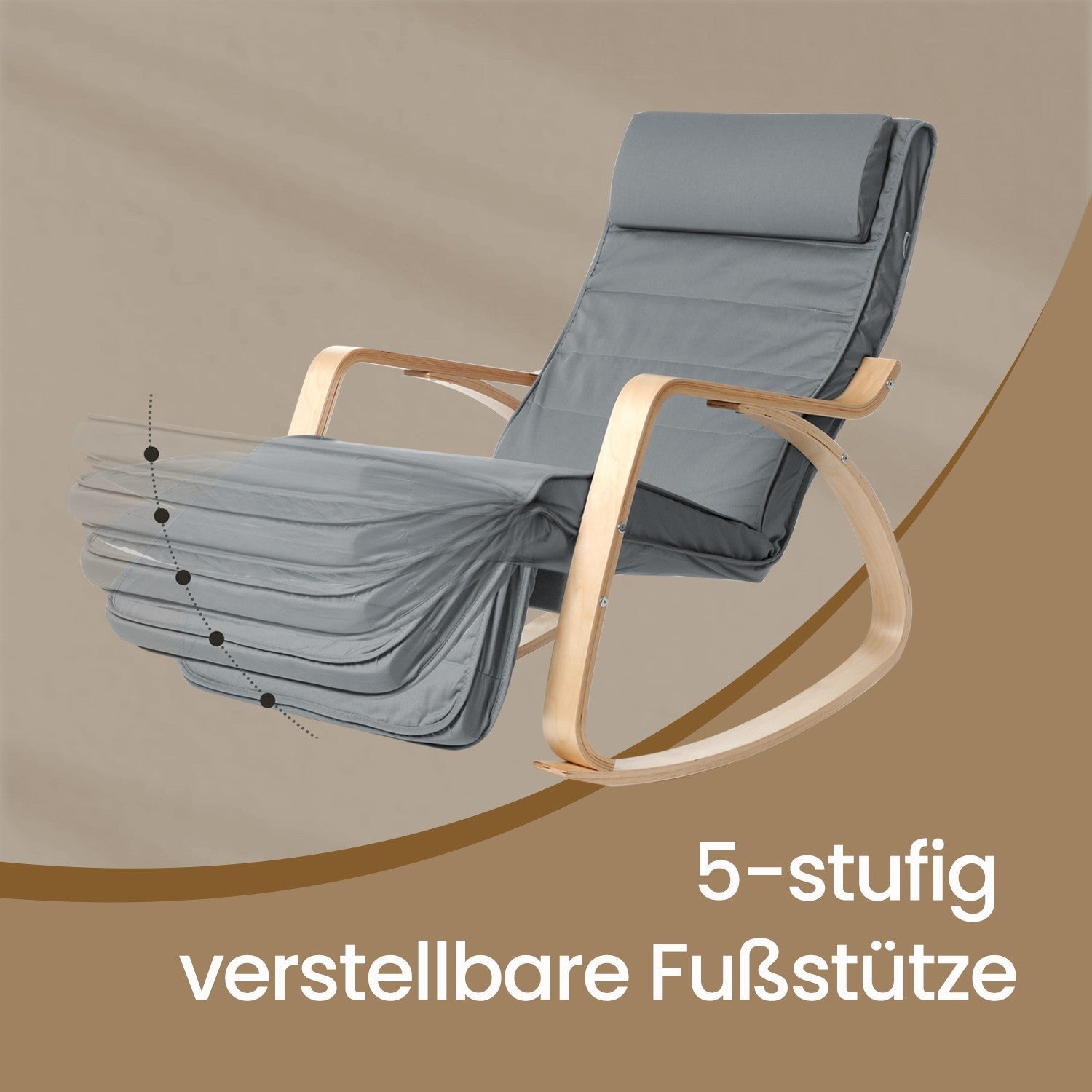 Rootz Swing Chair - Rocking fåtölj - björk trästäte - 5 -stegs ...