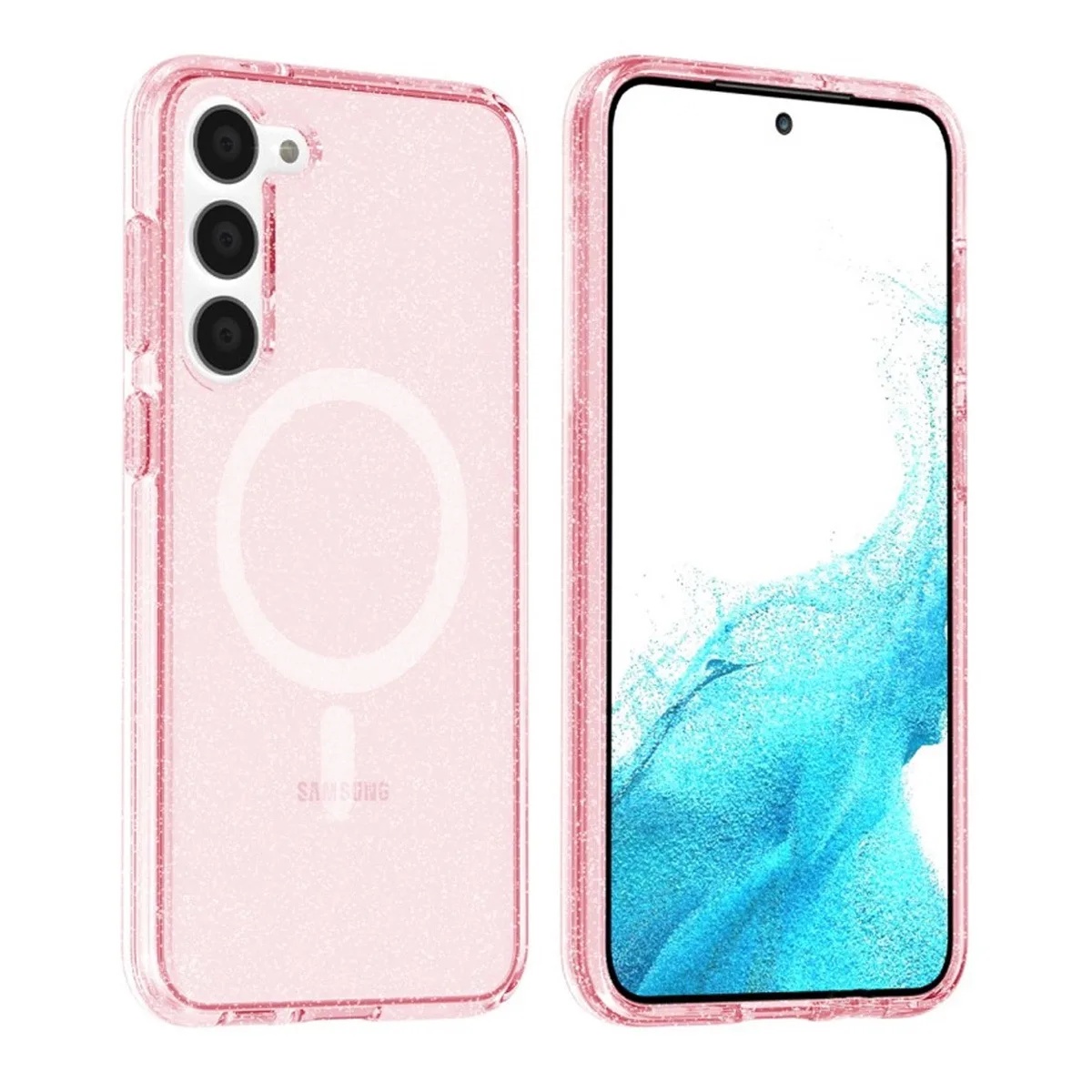 Samsung Galaxy S23 Mobilskal Glitter Magsafe - Rosa
