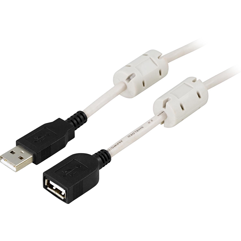 Deltaco USB 2.0 kabel Typ A hane - Typ A hona, 1m