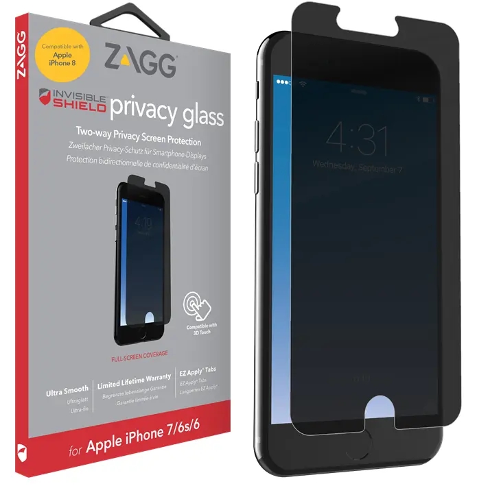 Zagg InvisibleShield Glass Plus Privacy för iPhone 6/6S/7/8/SE