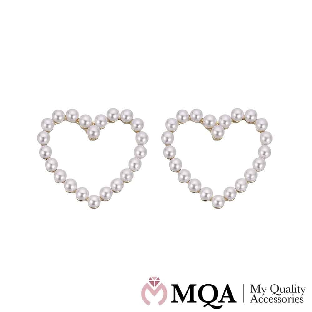 Øredobber med hjerte og perler
