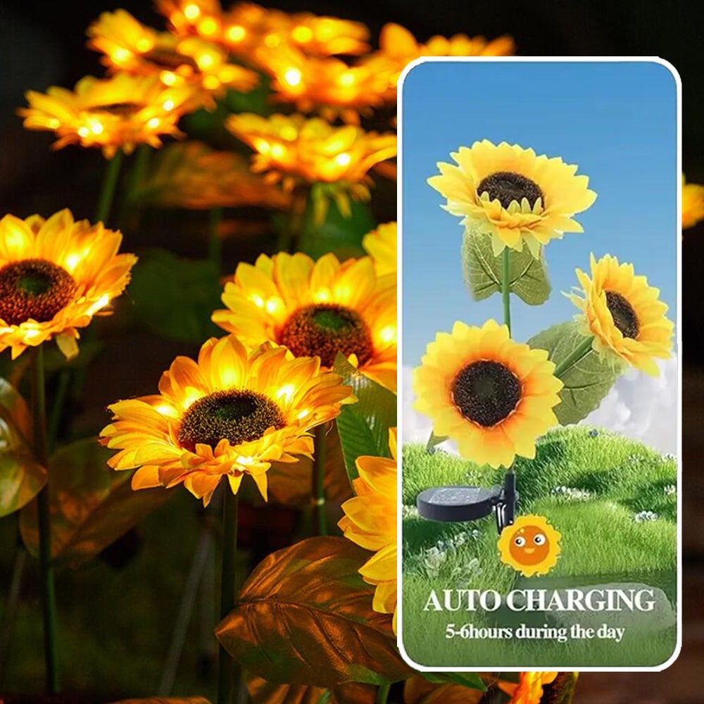 Solcelle solsikke hagelampe 78 cm