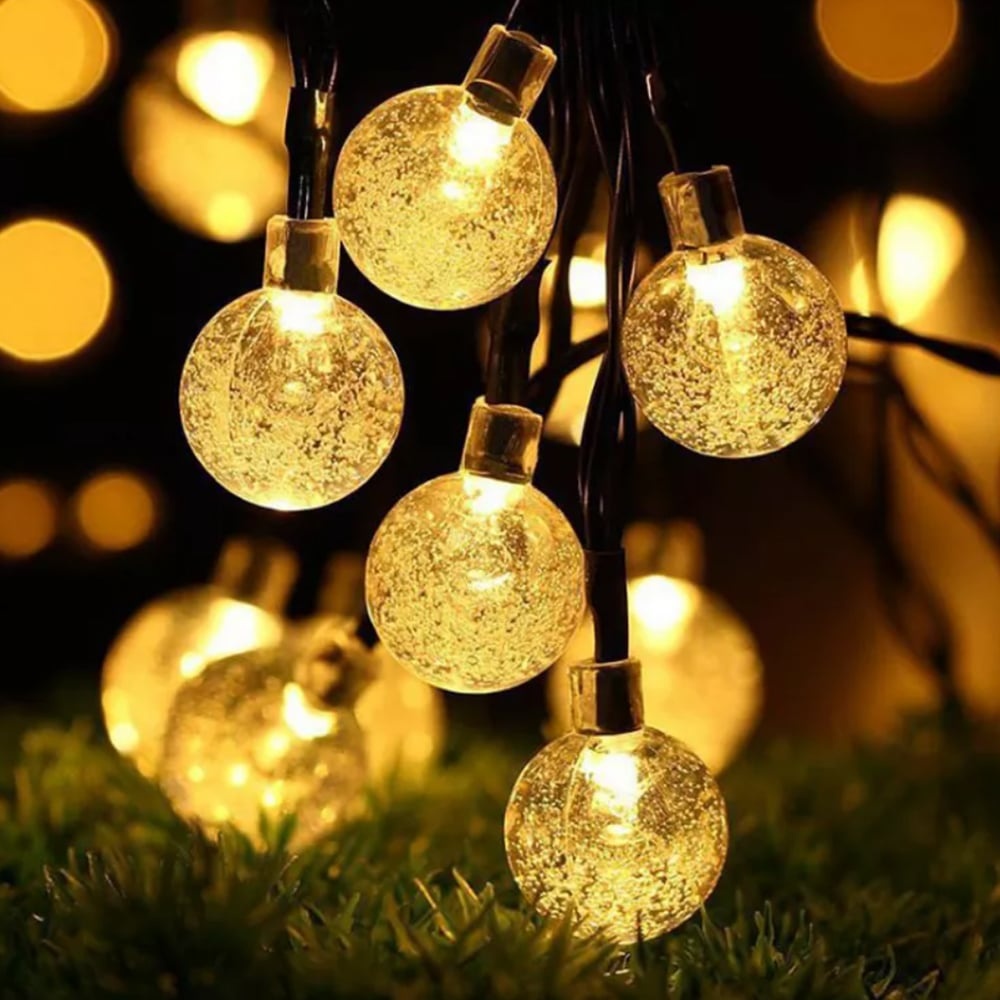 Solcellsslinga med klotlampor - 5M-20 LED / 7M-50 LED / 12M-100 LED