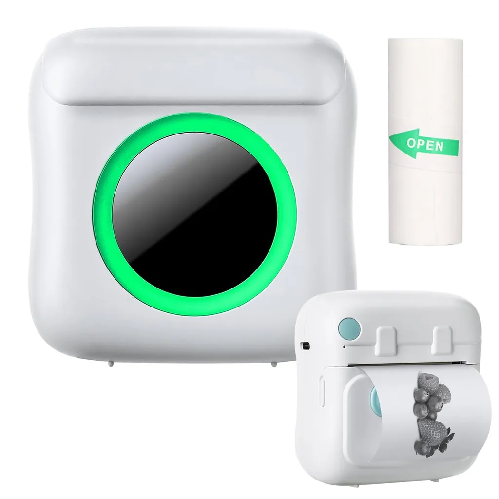 SiGN Miniskrivare Bluetooth 200 dpi Label Printer med en rulle - Vit