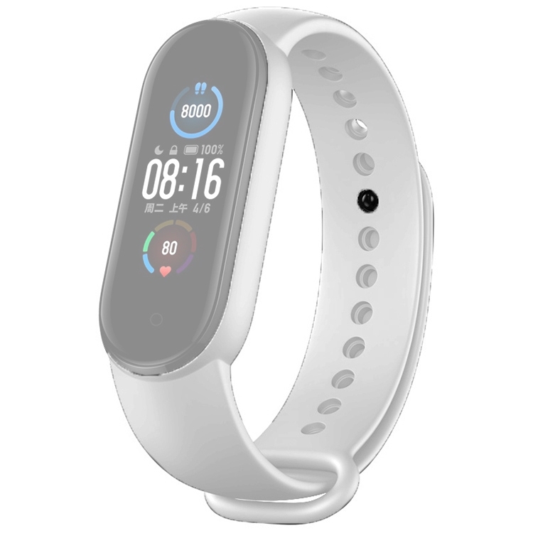 Silikonarmband för Xiaomi Mi Band 5 & Mi Band 6 & Amazfit Band 5 - Vit