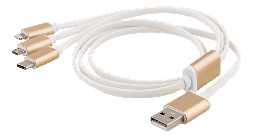 Epzi 3-i-1 Kabel Lightning/Micro/USB-C - 0,5 m