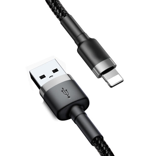 SiGN Kevlar USB-kabel med Lightning 2A, 1 m - Grå