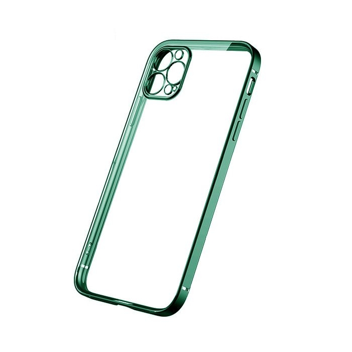 iPhone 12/12 Pro Tunn Transparent Ram Skal Hög kvalité - Mörk