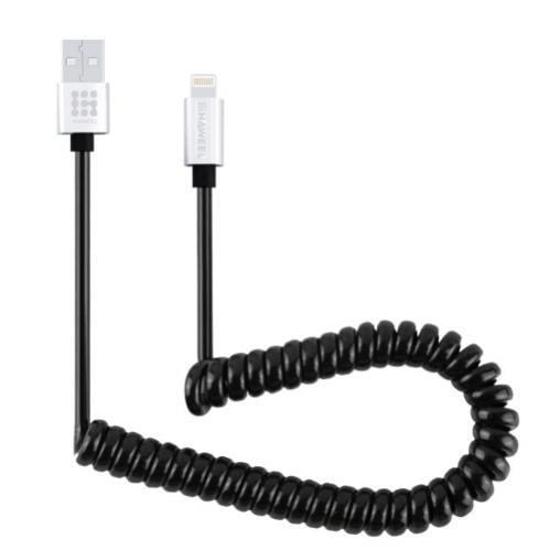 SiGN Spiralkabel för laddning med lightning kontakt, 2A, 30cm - 100cm