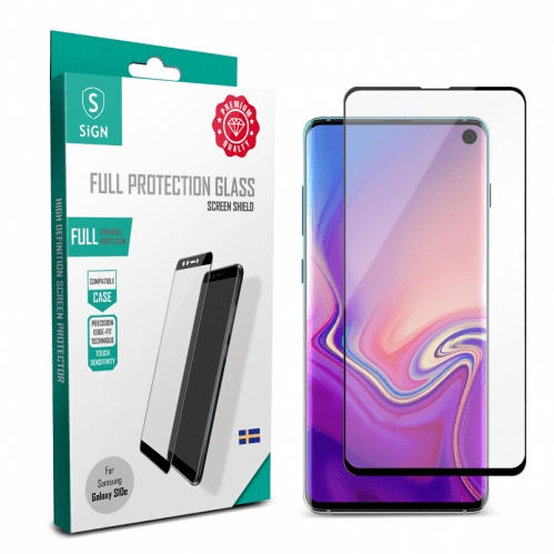 Exoglass Curved Frame Black Edge Skärmskydd för Samsung Galaxy S10e