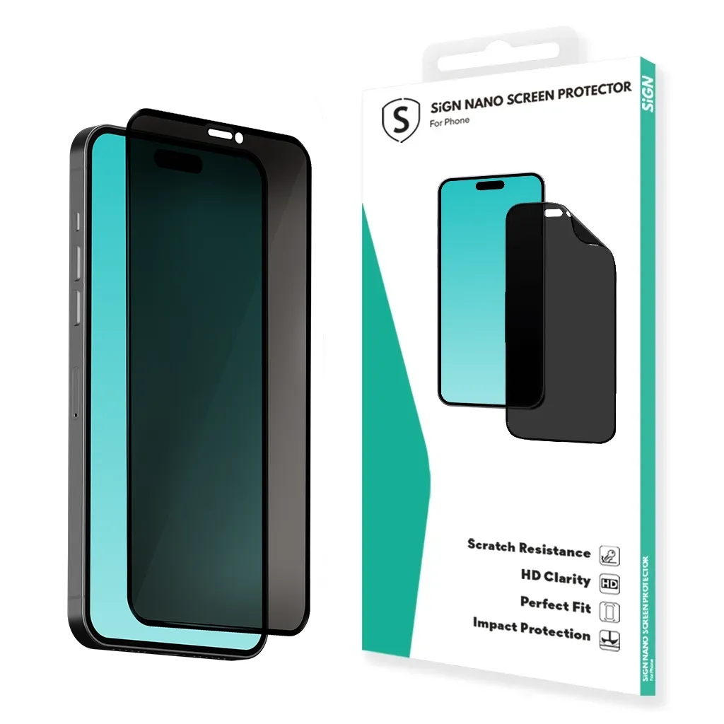 SiGN Strong Nano Privacy Screen Protector till iPhone 15 Pro Max