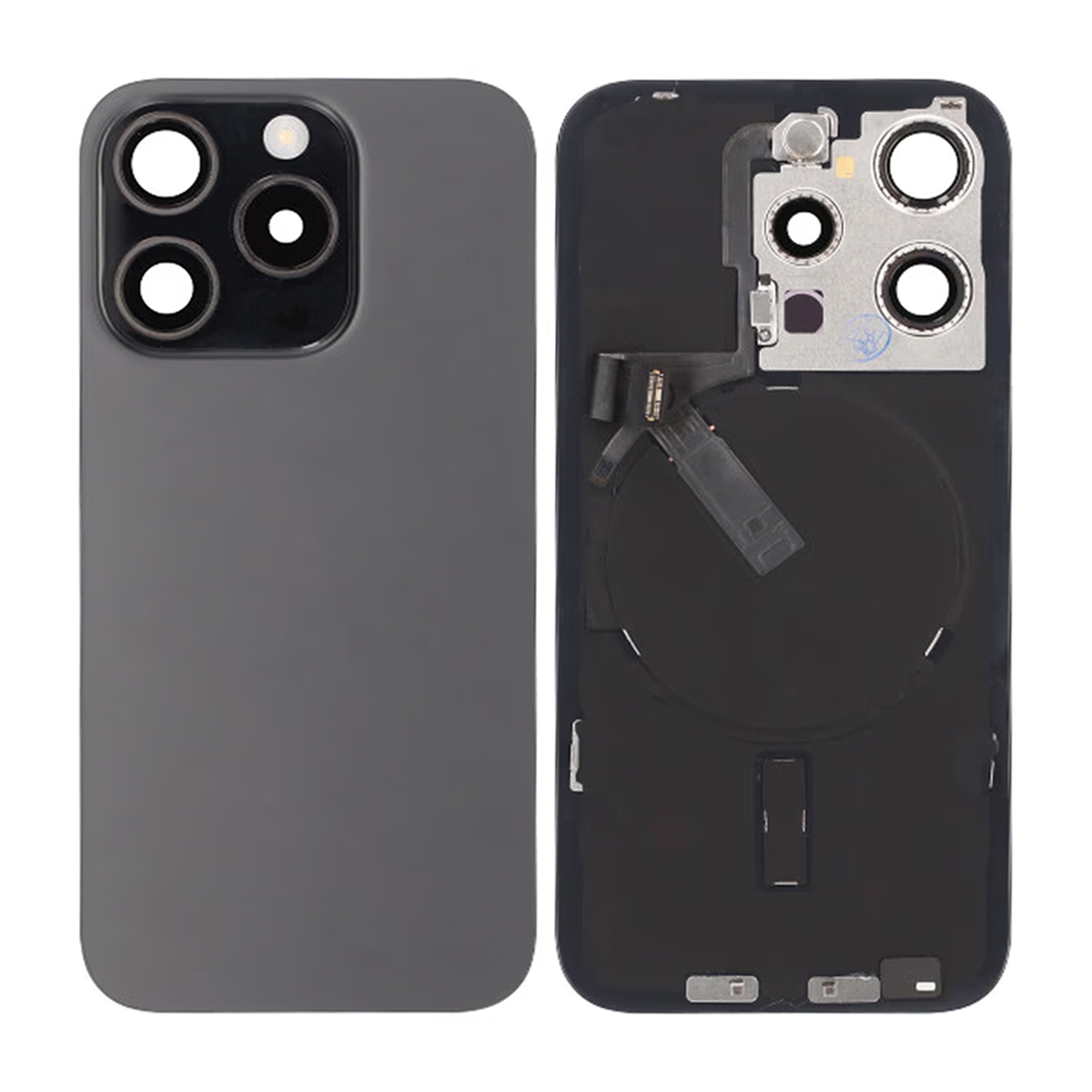 iPhone 15 Pro Baksida Glas med tejp Original - Titansvart