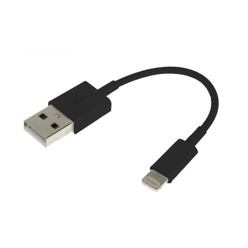 SiGN USB kabel med Lightning kontakt 5V, 2.1A för iPhone & iPad - 25 cm - Svart