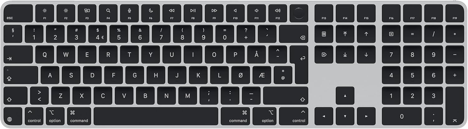 Apple Magic Keyboard USB-C with Touch ID and Numeric Keypad (2024) - 1 År Garanti Helt Ny Oanvänd - Vit - Original - Nordisk
