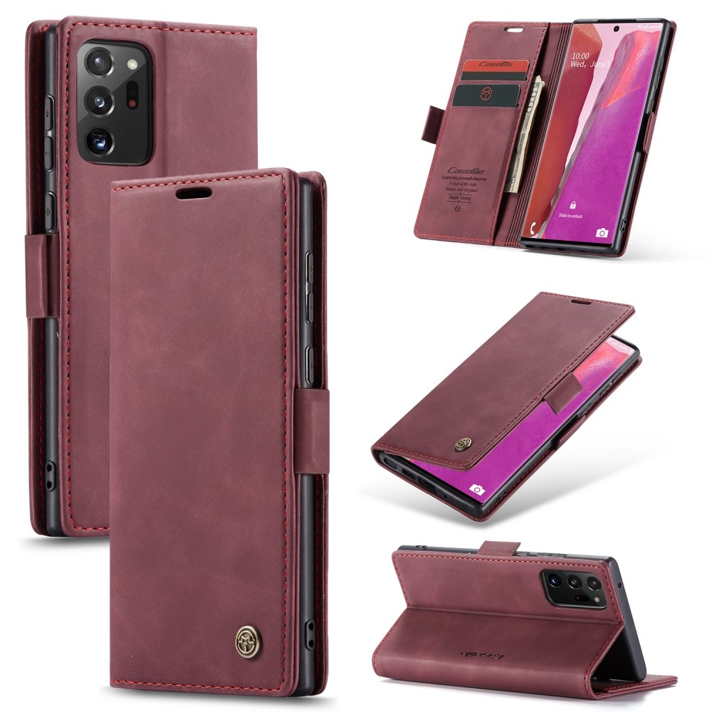 CaseMe Slim Plånboksfodral Galaxy Note 20 Ultra Röd