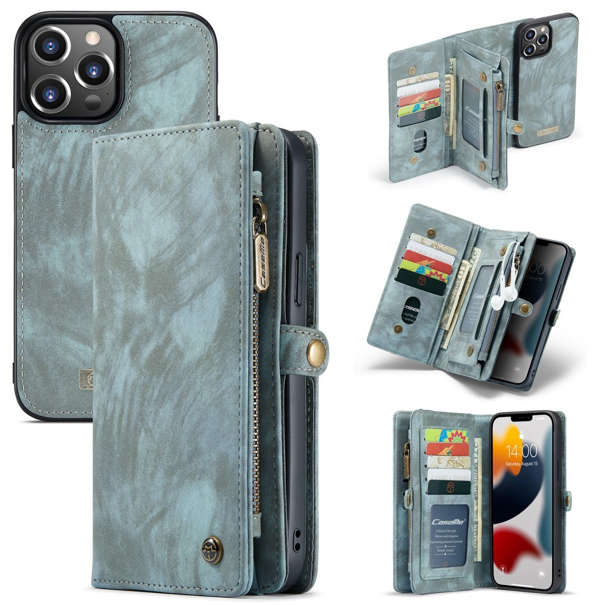 CaseMe Multi-Slot 2 i 1 Plånboksfodral iPhone 13 Pro Max