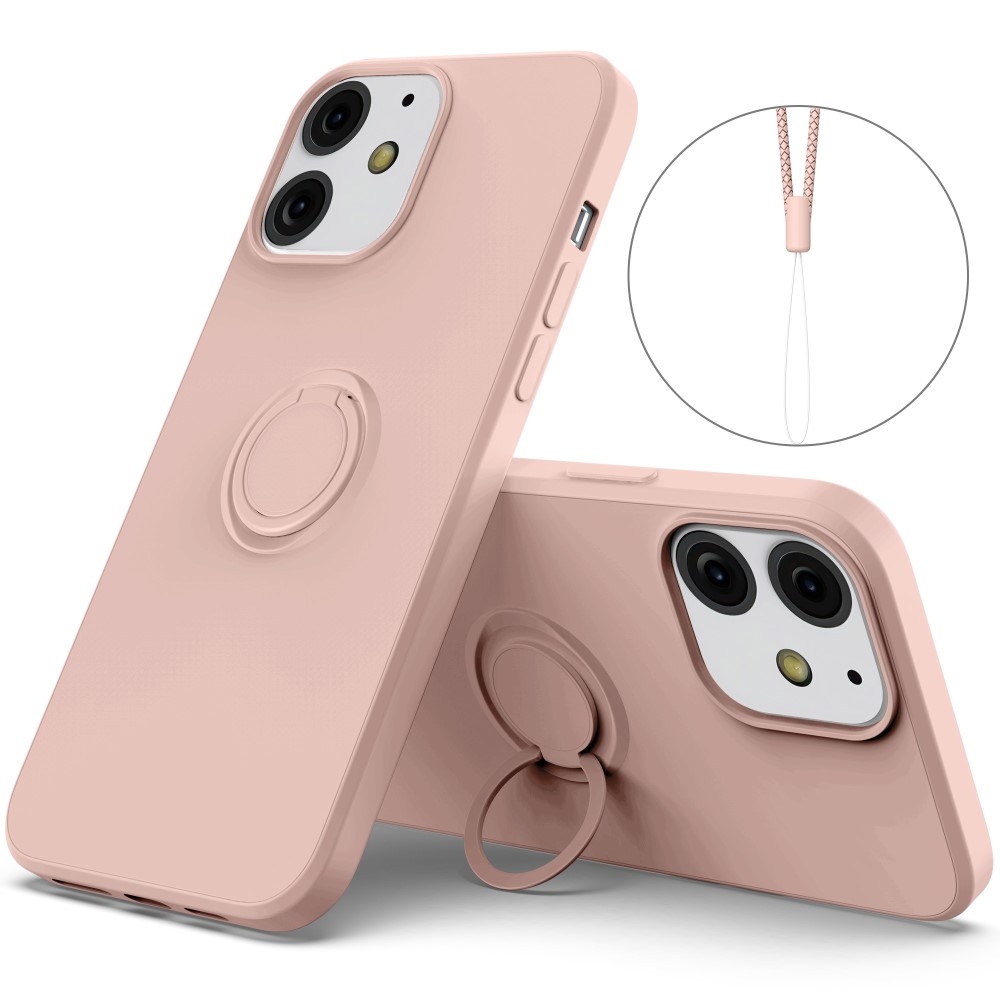 iPhone 13 Mini Skal Med Ringhållare Rosa