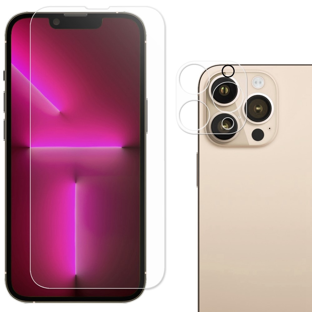 iPhone 14 Pro Skärmskydd & Linsskydd Härdat Glas
