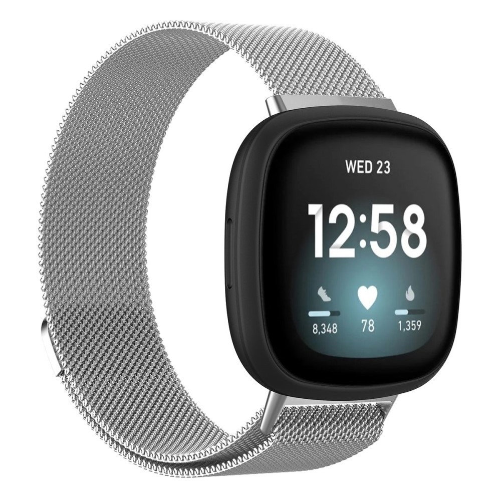 Milanese Loop Armband Fitbit Versa 4/Sense 2 Silver