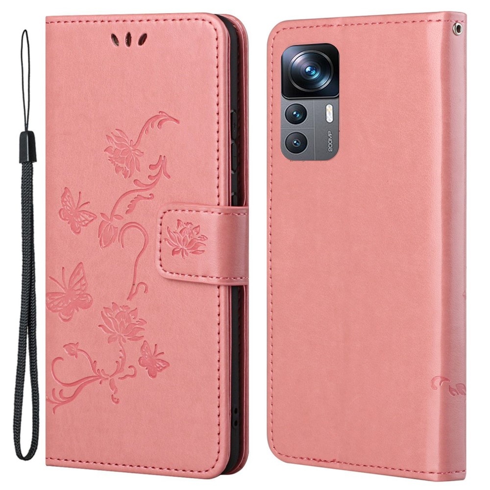 Läderfodral Fjärilar Xiaomi 12T