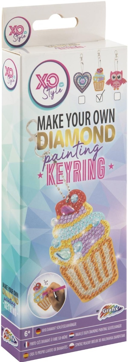 Diamant Painting Nyckelring Cupcake