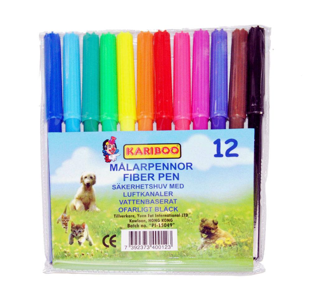 Målarpennor/Tuschpennor smala 12-pack