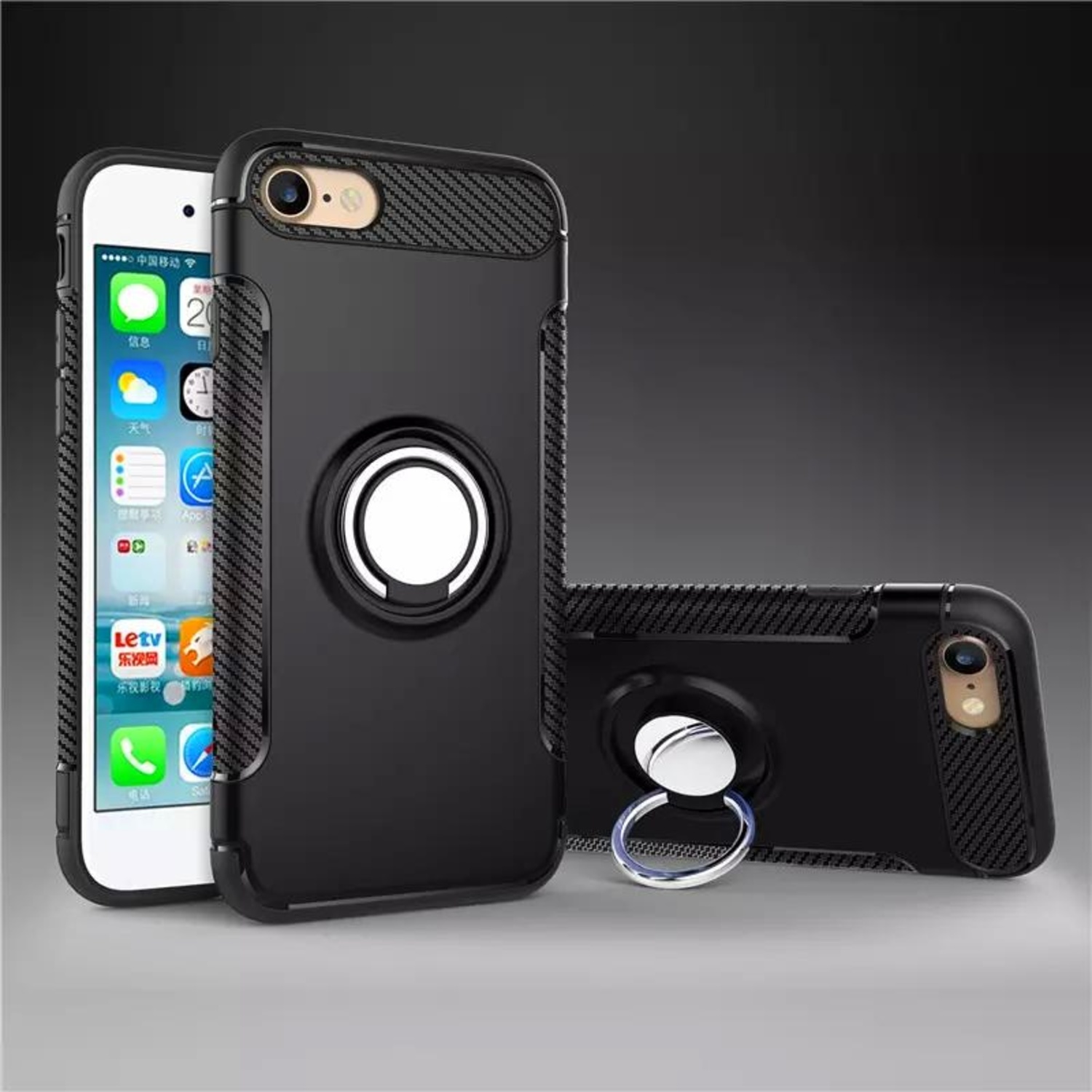 Iphone 6 + / 6S + hybrid armor shell magnetisk sag sort | CDON