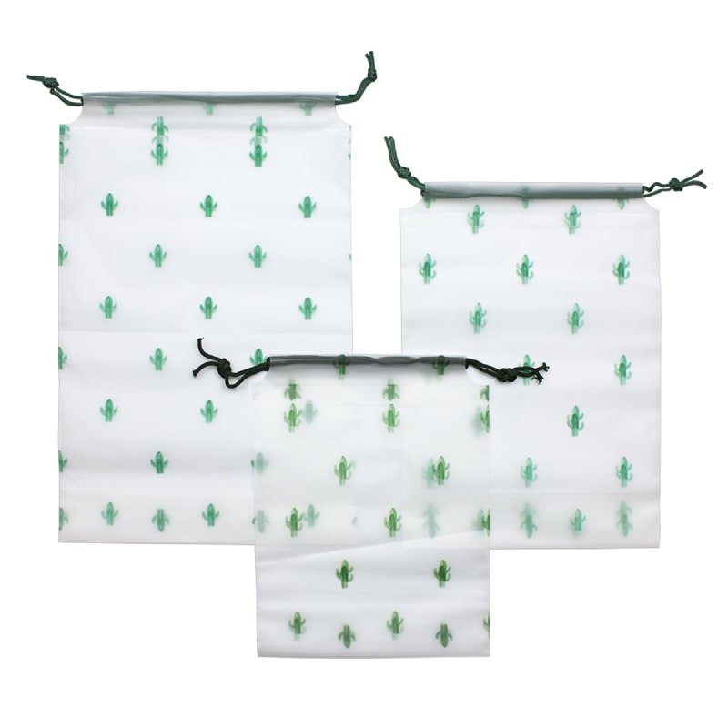 Förvaringspåsar i 3-pack, Kaktus