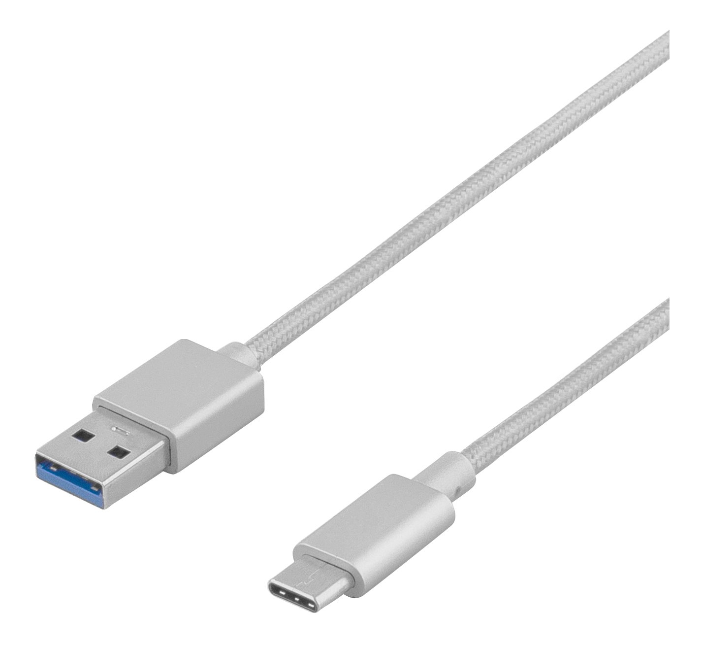 DELTACO PRIME USB 3.1 kabel, tygklädd, USB-C 1m