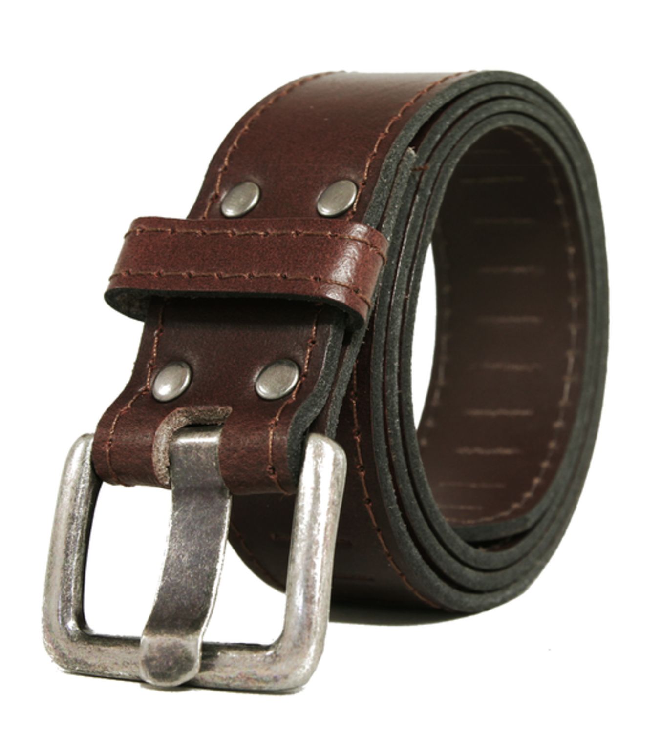Brunt 35mm jeansbä i kalvskinn